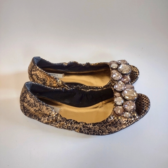 Simple Vera Vera Wang Snake Print Open Front Women's Ballerine. 8.5M - Picture 2 of 14